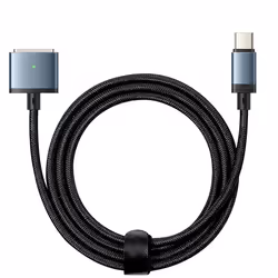 Câble USB C vers MagSafe 3 pour MacBook Pro et Air M2 Nylon 2m 140W Noir et Bleu