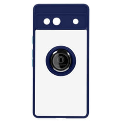 Coque - Google - Pixel 7a - Bleu - Bague de maintien - Finition métallique - Souple