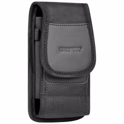 Étui Ceinture Vertical Smartphone Nylon par Clip et Mousqueton Taille L Noir
