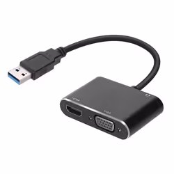 Adaptateur Hub USB - Non spécifié - HDMI VGA - Full HD 1080P - Design compact - Double mode daffichage