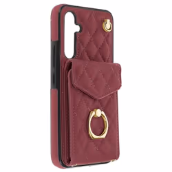 Coque pour Samsung Galaxy A54 5G - AVIZAR - Dos Porte-carte - Rouge - Mat - Élégant
