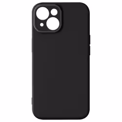 Coque Silicone pour iPhone 15 - AVIZAR - Série Sweet - Bloc caméra protégée - Soft Touch - Noir