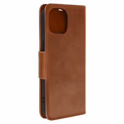 Étui pour iPhone 15 - AVIZAR - Clapet Portefeuille Support Vidéo - Marron