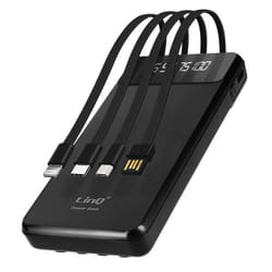Batterie Secours - LINQ - 15000mAh - Câble 4 en 1 Amovible - Sortie USB Compact - Noir