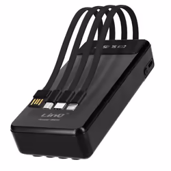 Batterie Secours - LINQ - 25800mAh - Câble 4 en 1 Amovible - Sortie USB - Compact Noir