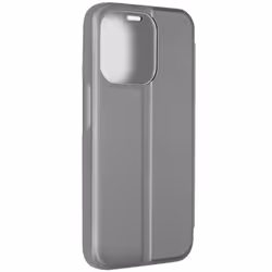 Étui Clear View pour iPhone 15 Pro Max - AVIZAR - Mirror Cover - Fonction Support - Argent
