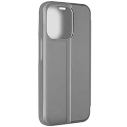 Étui Clear View pour iPhone 15 Pro Max - AVIZAR - Mirror Cover - Fonction Support - Argent