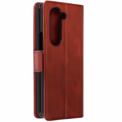 Coque pour Samsung Galaxy Z Fold 5 - Vintage - Simili cuir - Anti RFID - Rabat - Rouge