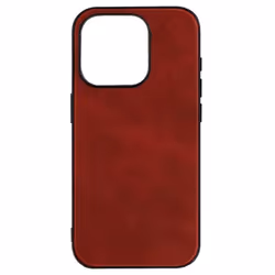 Coque pour iPhone 15 Pro Effet Cuir Vintage Hybride Rouge