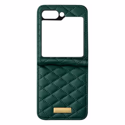 Coque pour téléphone - AVIZAR - Samsung Galaxy Z Flip 5 - Simili Cuir - Motif Rhombique - Vert