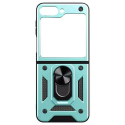 Coque pour Samsung Z Flip 5 Hybride Fine Bague Métallique Support Vert pâle