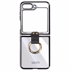 Coque anneau pour Samsung Galaxy Z Flip 5 Polycarbonate série Ring Case Noir