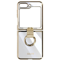 Coque anneau pour Samsung Galaxy Z Flip 5 - AVIZAR - Flexyring - Jaune - Bague intégrée - Silicone gel