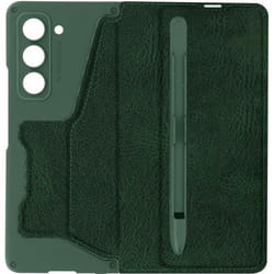 Coque clapet pour Samsung Galaxy Z Fold 5 - AVIZAR - Porte-cartes et Stylet - Vert - Rigide - Synthétique