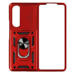 Coque Antichoc pour Samsung Galaxy Z Fold 5 Cache Caméra Coulissant Bague Rouge