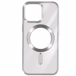 Coque de protection pour iPhone 15 Pro Max - AVIZAR - Silicone - Chromé Argent - Compatible MagSafe
