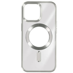 Coque de protection pour iPhone 15 Pro Max - AVIZAR - Silicone - Chromé Argent - Compatible MagSafe