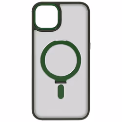 Coque MagSafe - AVIZAR - iPhone 15 - Silicone Gel - Vert - Anneau magnétique