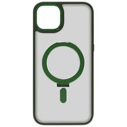 Coque MagSafe - AVIZAR - iPhone 15 - Silicone Gel - Vert - Anneau magnétique