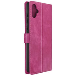 Etui pour Samsung Galaxy A05 - AVIZAR - Simili Cuir Effet Brossé - Dragonne Rose