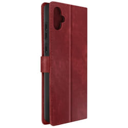 Etui pour Samsung Galaxy A05 - AVIZAR - Simili Cuir Effet Brossé - Dragonne Rouge