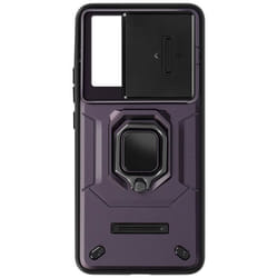 Coque rigide - AVIZAR - Xiaomi 13T/13T Pro - Violet - Cache caméra coulissant - Bague support rotative
