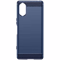 Coque pour téléphone - AVIZAR - Sony Xperia 5 V - Rigide - Effet Carbone - Bleu Nuit