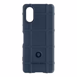Coque pour Sony Xperia 5 V Silicone Motif relief Rugged Shield Bleu nuit