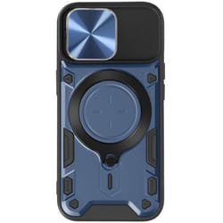 Coque MagSafe - AVIZAR - iPhone 15 Pro Max - Protection Caméra intégrée - Bleu - Bi-matière