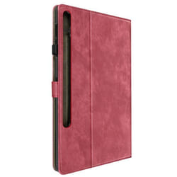 Étui - Samsung - Tab S9 Plus / S9 FE Plus - Rouge - Éco-cuir - Support vidéo