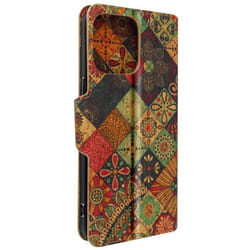 Étui Liège pour iPhone 14 Pro - AVIZAR - Bohème - Rangement de carte et de billet - Clapet support vidéo - Noir