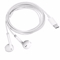Écouteurs USB-C - AVIZAR - Micro-casque Anti-bruit - 1.2m - Intra-auriculaire - Blanc