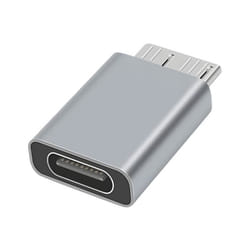 Adaptateur USB-C vers Micro B - Gris - Charge et Synchronisation - Vitesse 5 Gbit/s - Alliage daluminium