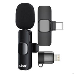 Micro cravate sans fil - LinQ avec adaptateurs USB-C et Lightning - Noir