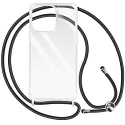 Coque cordon pour smartphone - AVIZAR - iPhone 13 Pro Max - Transparent - Rigide - Lanière réglable 90 cm