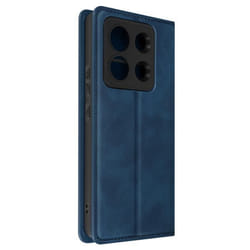 Étui pour Xiaomi Redmi Note 13 Pro Portefeuille et Support Vidéo Soft Cover Bleu