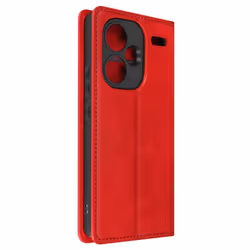 Étui pour Redmi Note 13 Pro Plus - AVIZAR - Soft Cover - Rouge - Support Vidéo - Portefeuille