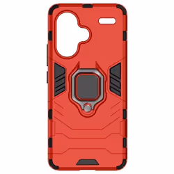 Coque pour smartphone - Xiaomi - Redmi Note 13 Pro Plus - Rouge - Anneau rotatif 360° - Design moderne