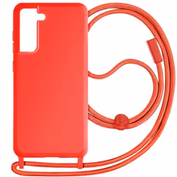 Coque Cordon pour Samsung Galaxy S21 FE Semi-Rigide Lanière 80cm Rouge
