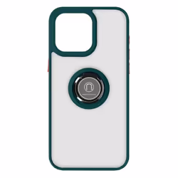 Coque pour smartphone - AVIZAR - Ringrip - iPhone 15 Pro Max - Bague Métallique - Vert