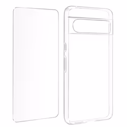 Coque pour Google Pixel 8 Pro - AVIZAR - Silicone Gel et Verre Trempé 9H - Pack de protection intégrale 360°