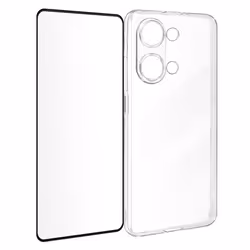 Coque pour OnePlus Nord 3 5G Silicone Gel et Verre Trempé 9H Biseauté Noir