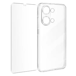 Coque pour OnePlus Nord 3 5G - AVIZAR - Silicone Gel et Verre Trempé 9H - Transparent