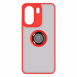 Coque AVIZAR Redmi 13C - Bague Métallique Support Ringrip - Rouge - Finition métallique