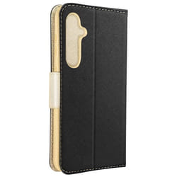 Étui pour Samsung Galaxy S24 Plus Clapet Portefeuille Support Vidéo Noir / Or