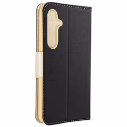 Étui pour Samsung Galaxy S23 FE Clapet Portefeuille Support Vidéo Noir / Or