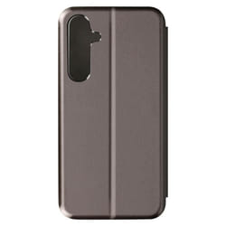 Étui AVIZAR pour Samsung Galaxy S24 Plus - Clapet Porte carte Support Video - Gris Brillant