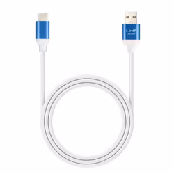 Câble USB vers USB-C - LINQ - Fast Charge 3A - Longueur 1.5m - Silicone - Bleu