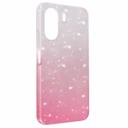 Coque pour Xiaomi Redmi 13C Paillette Silicone Semi-rigide Fin Blanc / Rose