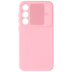 Coque - Samsung - Galaxy S23 FE - Silicone Gel Flexible - Cache Caméra Coulissant - Rose